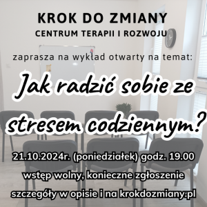 otwarty wykład psychologiczny - radzenie sobie ze stresem - Ząbki